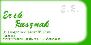 erik rusznak business card